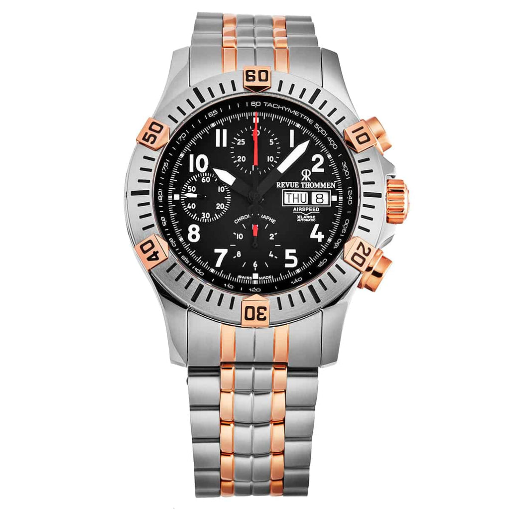 Revue Thommen Airspeed XL Pioneer Men's Black Chronograph Automatic Watch