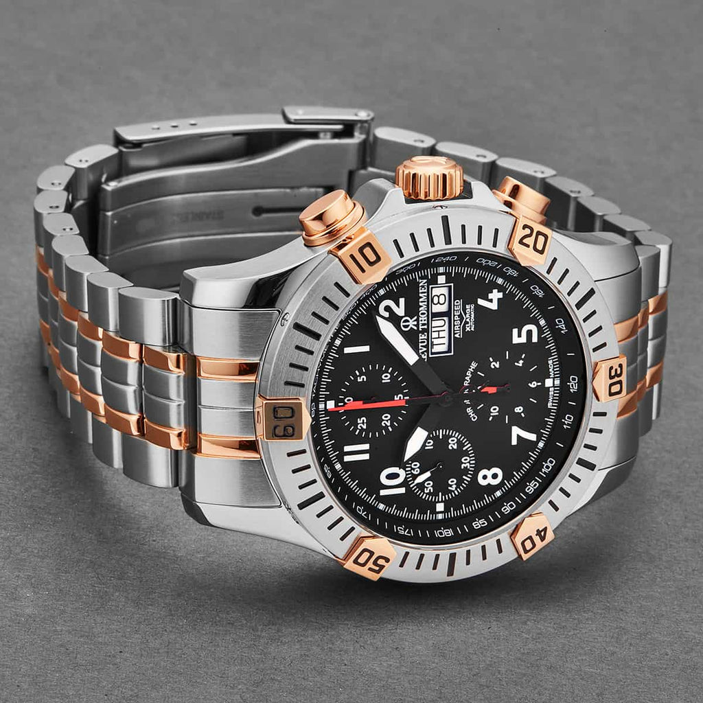 Revue Thommen Airspeed XL Pioneer Men's Black Chronograph Automatic Watch