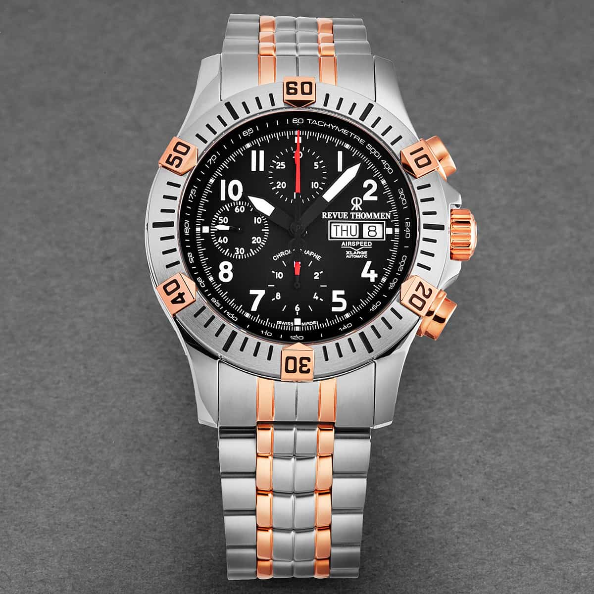 Revue Thommen Airspeed XL Pioneer Men's Black Chronograph Automatic Watch