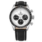Revue Thommen Aviator Men's Silver Leather Chronograph Automatic Watch