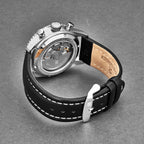 Revue Thommen Aviator Men's 42mm Silver Leather Chronograph Automatic Watch