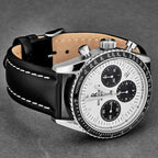 Revue Thommen Aviator Men's Silver Leather Chronograph Automatic Watch