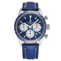 Revue Thommen Aviator Men's 42mm Blue Leather Chronograph Automatic Watch