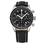 Revue Thommen Aviator Men's Black Leather Strap Chronograph Automatic Watch