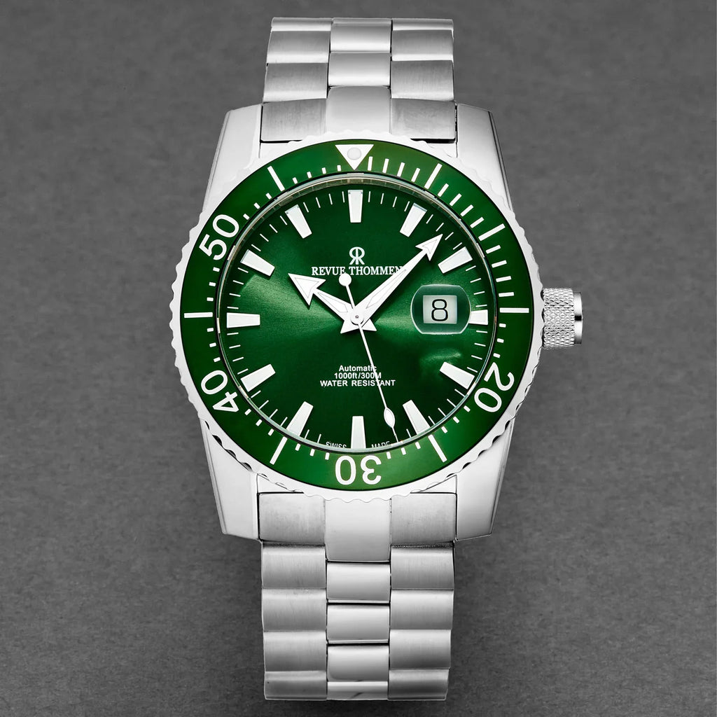 Revue Thommen Diver Men's 45mm Green Automatic Watch