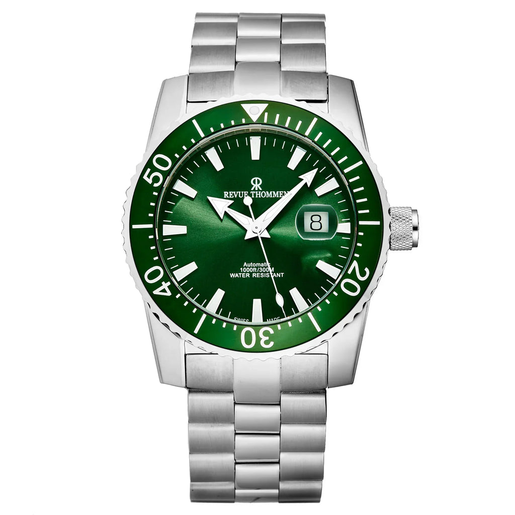 Revue Thommen Diver Men's 45mm Green Automatic Watch
