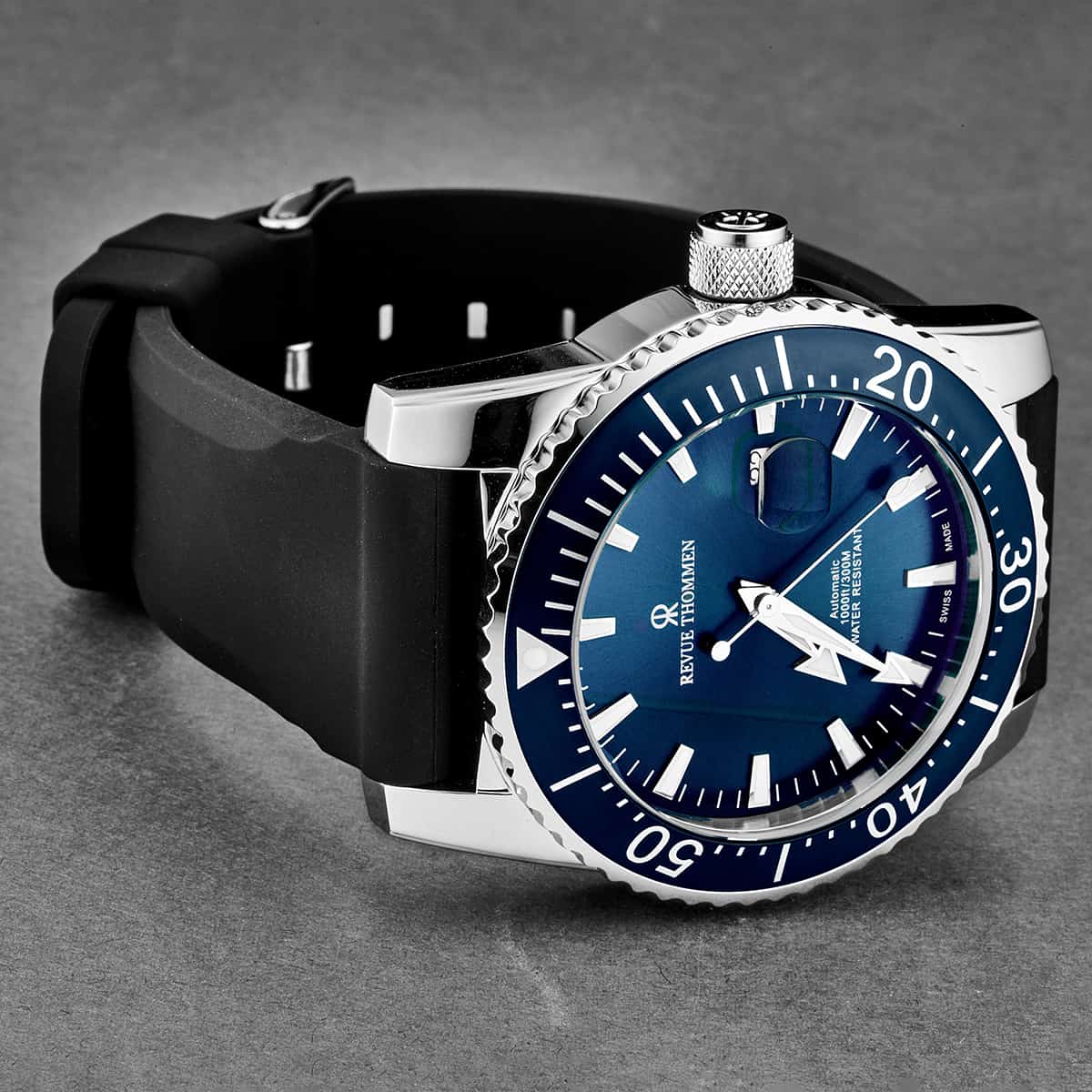 Revue Thommen Diver Men's 45mm Stainless Steel Blue Automatic Watch