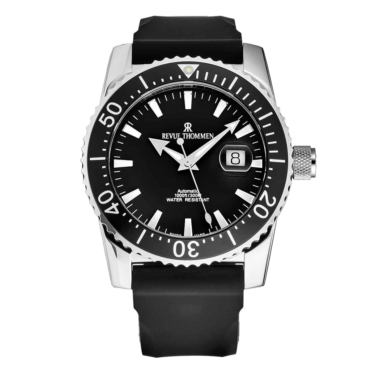 Revue Thommen Diver 46mm Men's Stainless Steel Black Automatic Watch