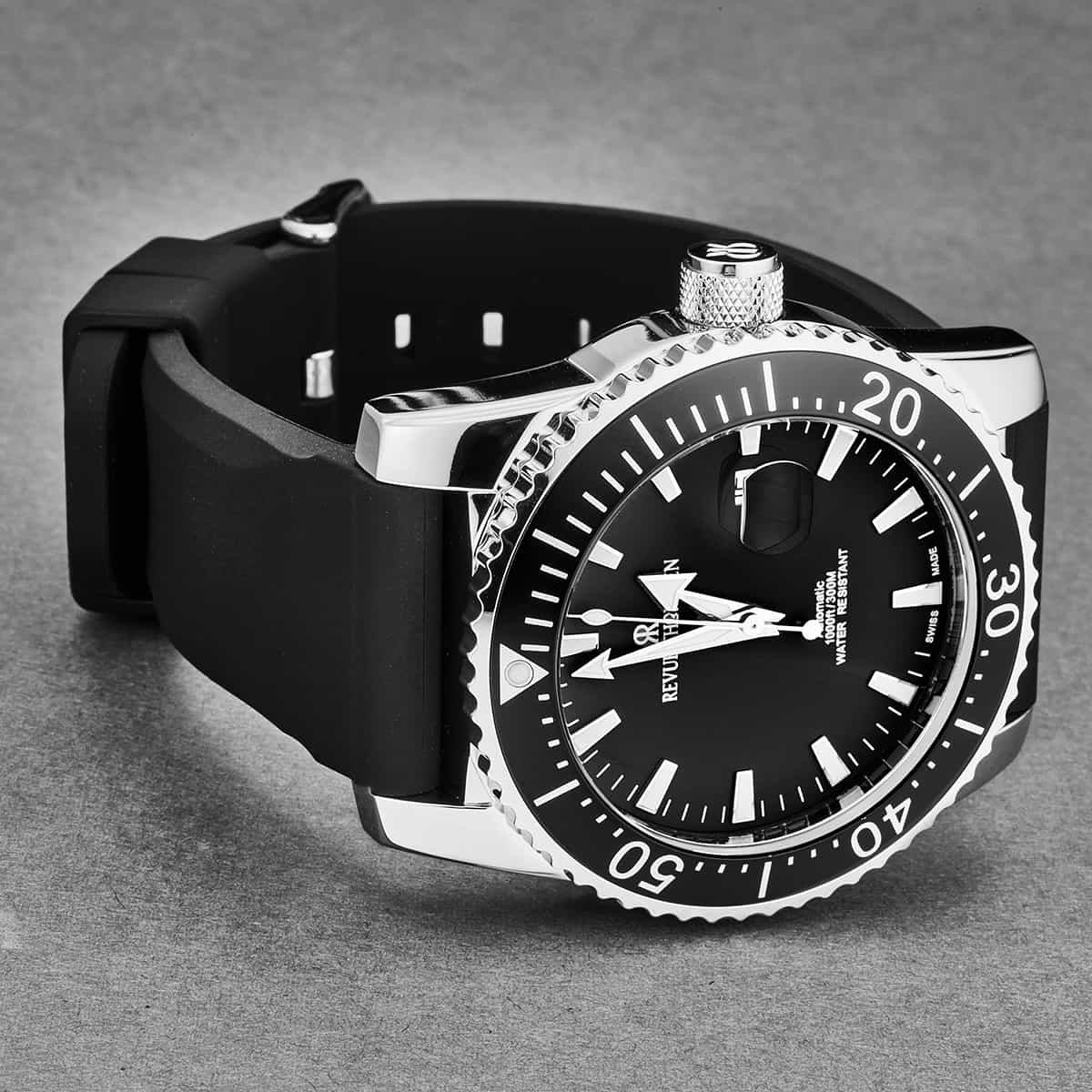 Revue Thommen Diver 46mm Men's Stainless Steel Black Automatic Watch