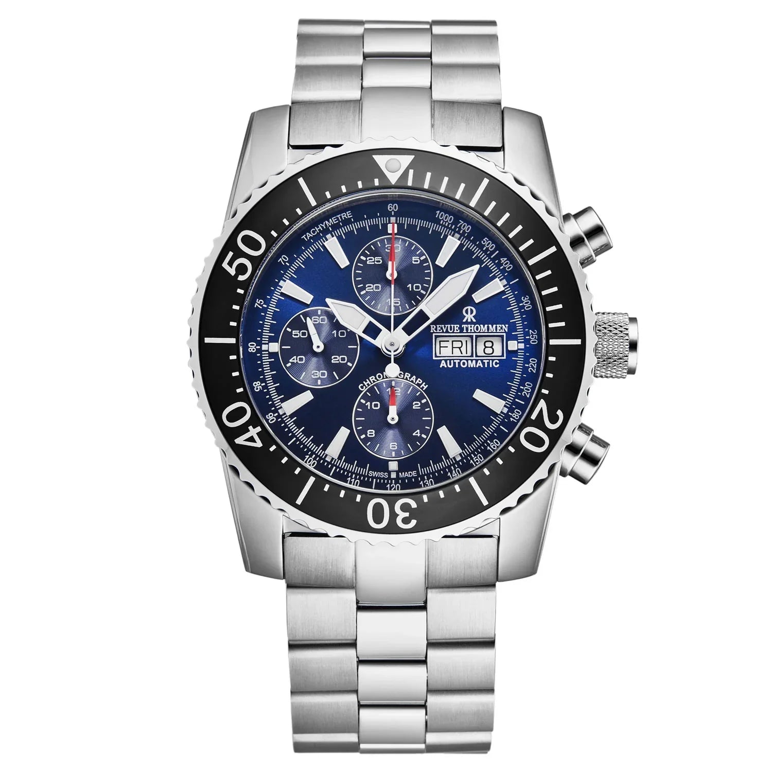Revue Thommen Diver Men's Blue Stainless Steel Automatic Chronograph Watch