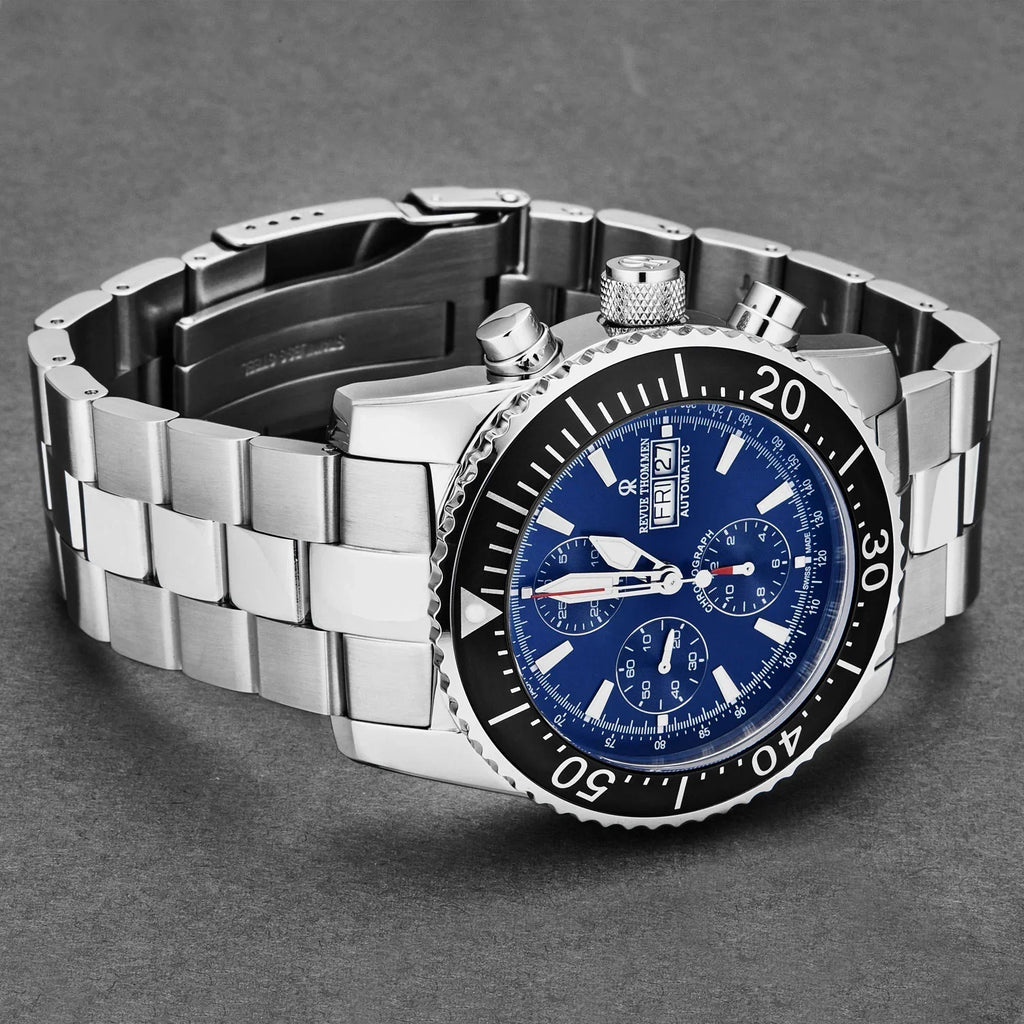 Revue Thommen Diver Men's Blue Stainless Steel Automatic Chronograph Watch