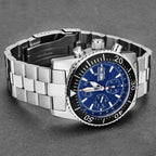 Revue Thommen Diver Men's 45mm Blue Stainless Steel Automatic Chronograph Watch