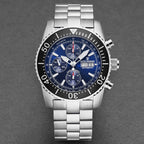 Revue Thommen Diver Men's 45mm Blue Stainless Steel Automatic Chronograph Watch