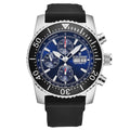 Revue Thommen Diver Men's Blue Rubber Strap Chronograph Automatic Watch