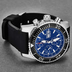 Revue Thommen Diver Men's Blue Rubber Strap Chronograph Automatic Watch