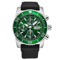 Revue Thommen Diver Men's Green Rubber Strap Chronograph Automatic Watch