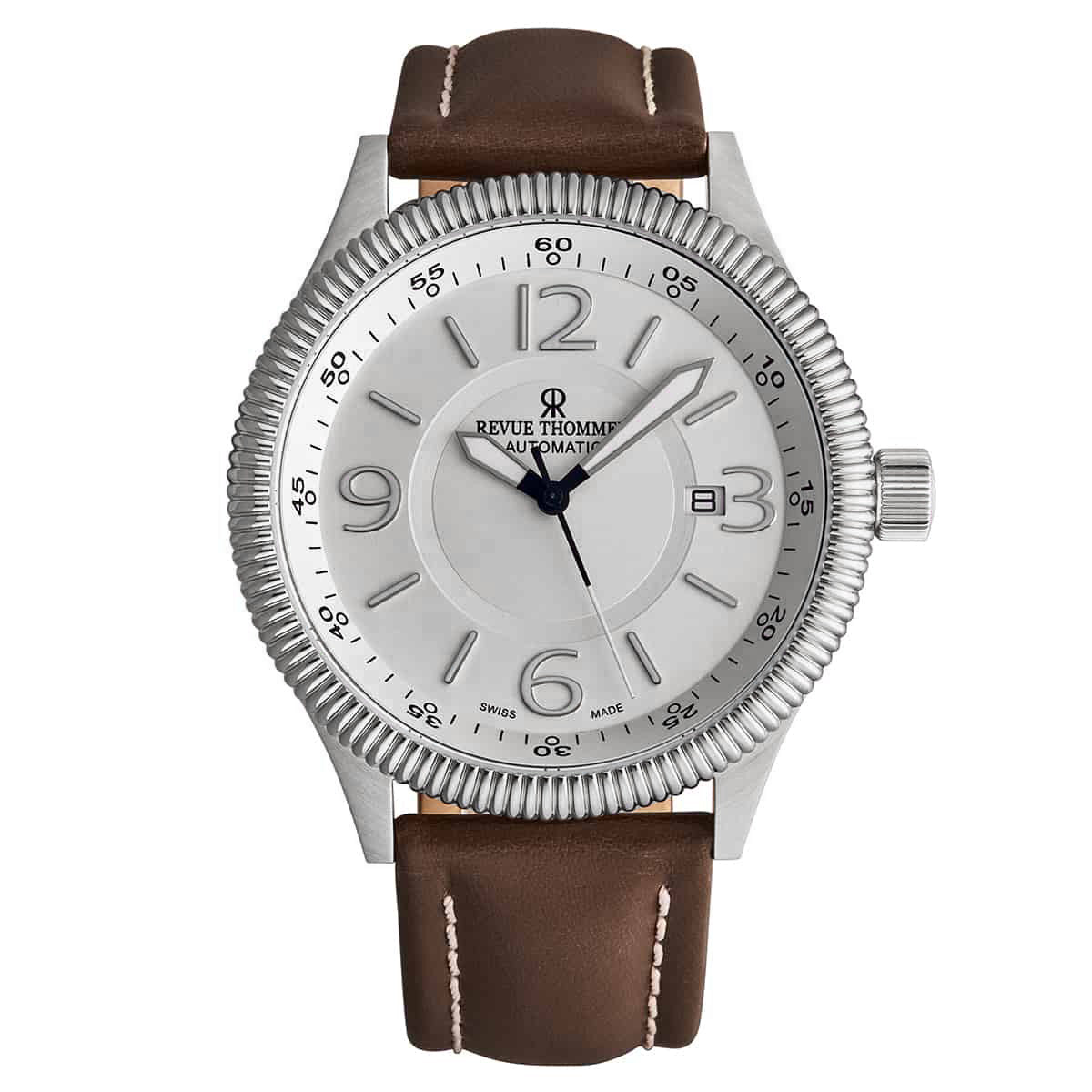 Revue Thommen Pilot Automatic Brown Leather Strap Men's Watch
