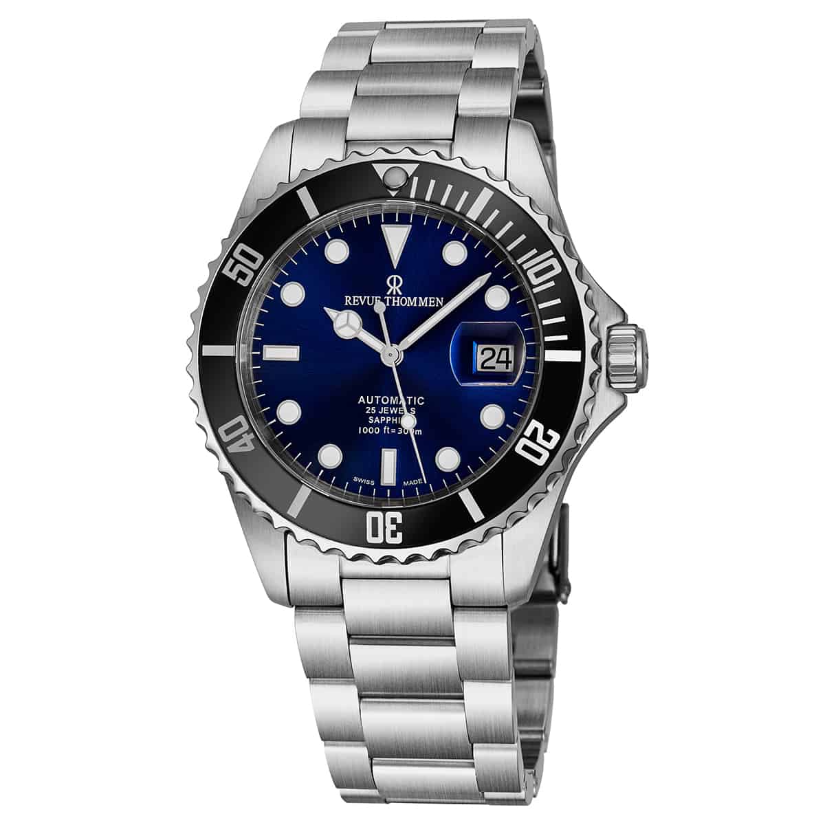 Revue Thommen Diver Blue Stainless Steel Automatic Men's Watch