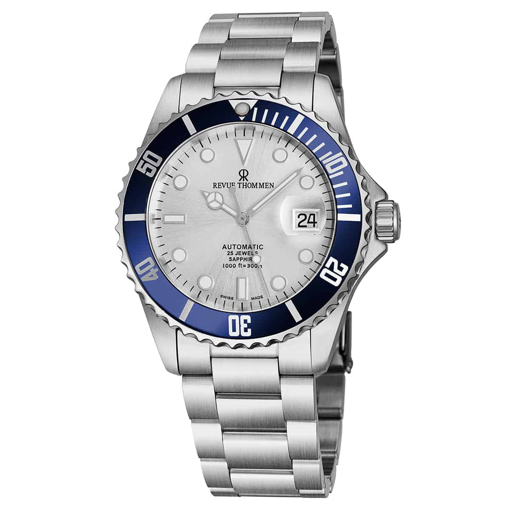 Revue Thommen Diver Men's Silver Dial Stainless Steel Automatic Watch