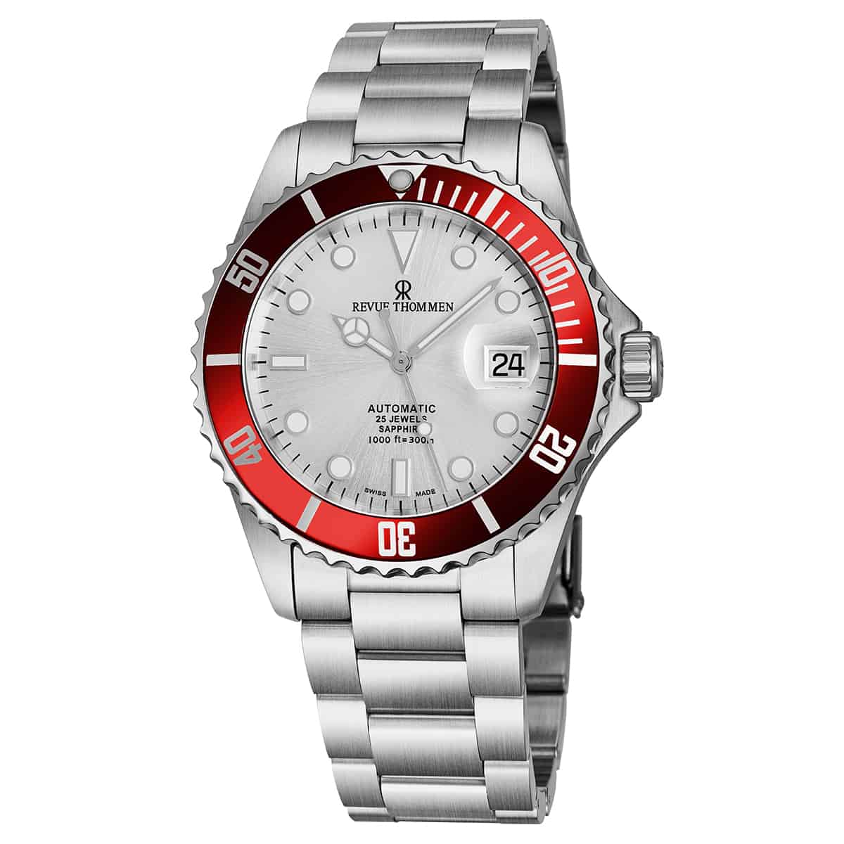 Revue Thommen Diver Men's 42mm Stainless Steel Silver Dial Automatic Watch