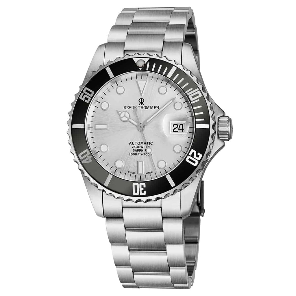 Revue Thommen Diver Men's Silver Dial Stainless Steel Automatic Watch