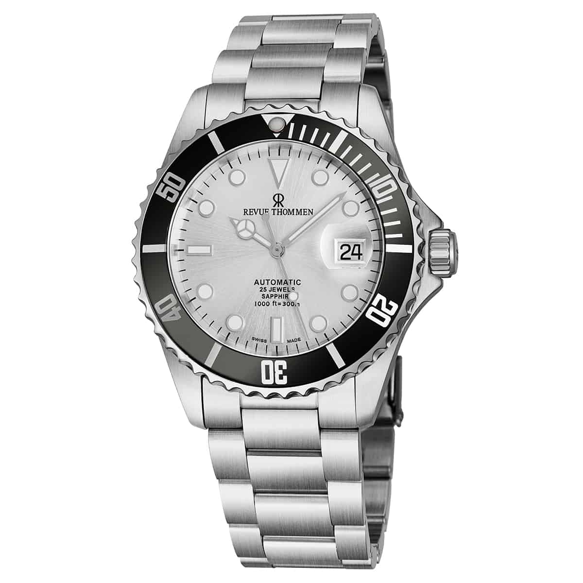 Revue Thommen Diver Men's Silver Dial Stainless Steel Automatic Watch