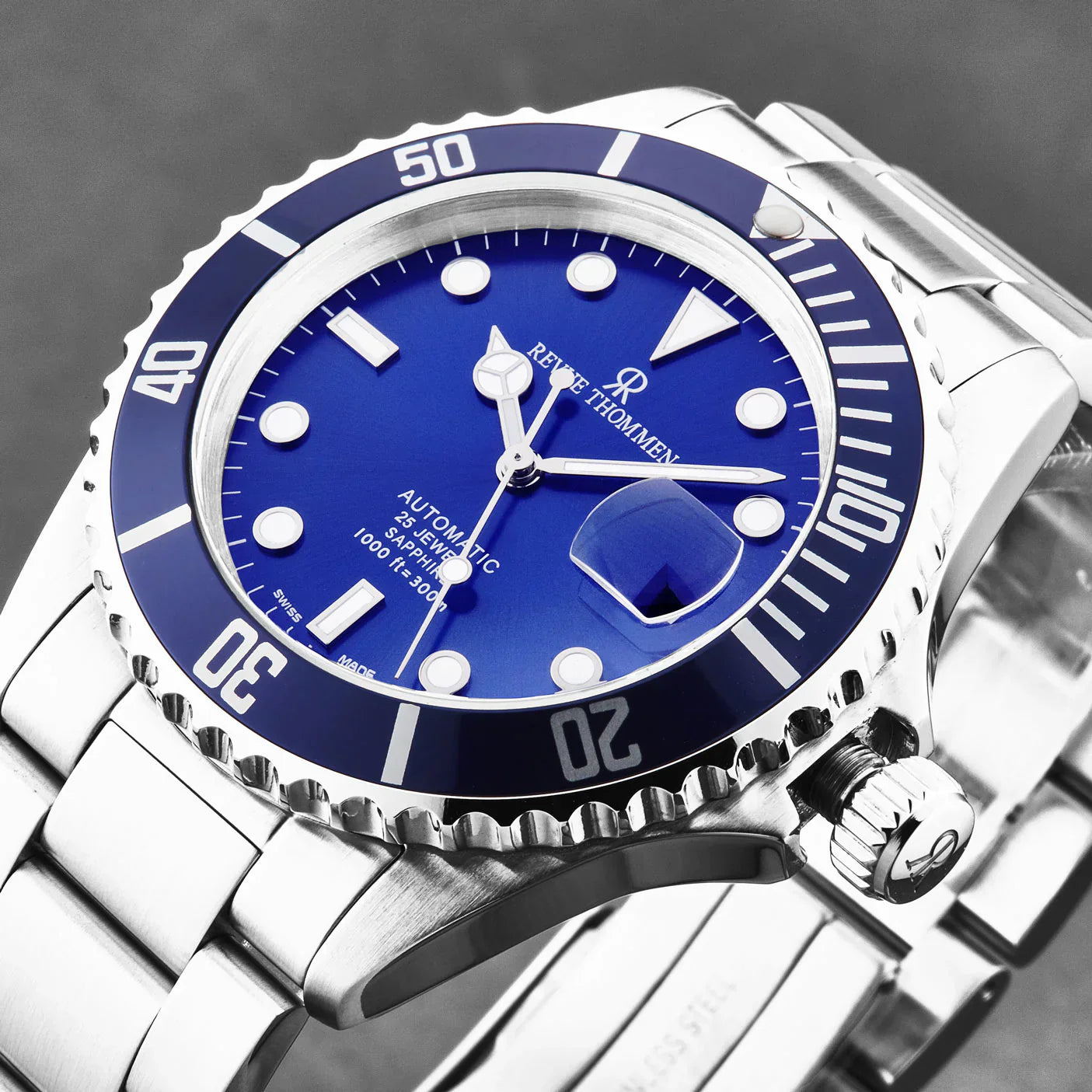 Revue Thommen Diver Men's Blue Dial Stainless Steel Automatic Watch