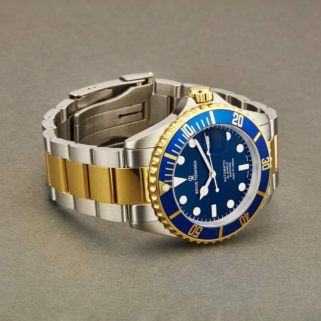 Revue Thommen Diver Men's Blue Dial Two-Tone Stainless Steel Automatic Watch