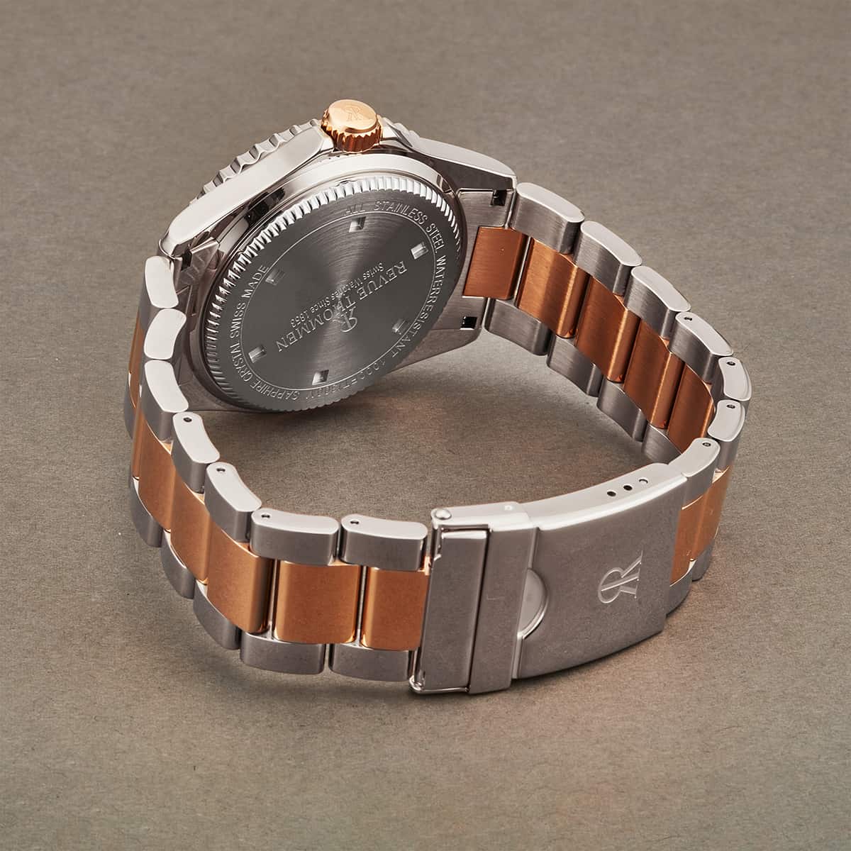 Revue Thommen Diver Black Rose Gold Two-Tone Automatic Men's Watch