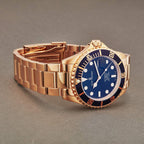 Revue Thommen Diver Men's Blue Dial Rose Gold Stainless Steel Automatic Watch