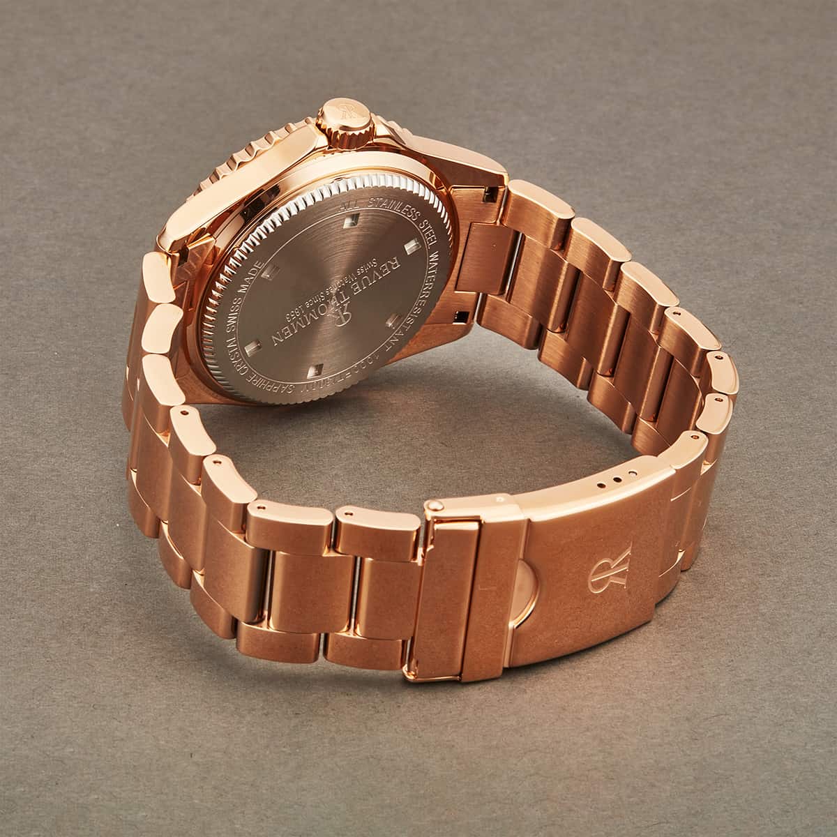 Revue Thommen Diver Men's Black Rose Gold Stainless Steel Automatic Watch