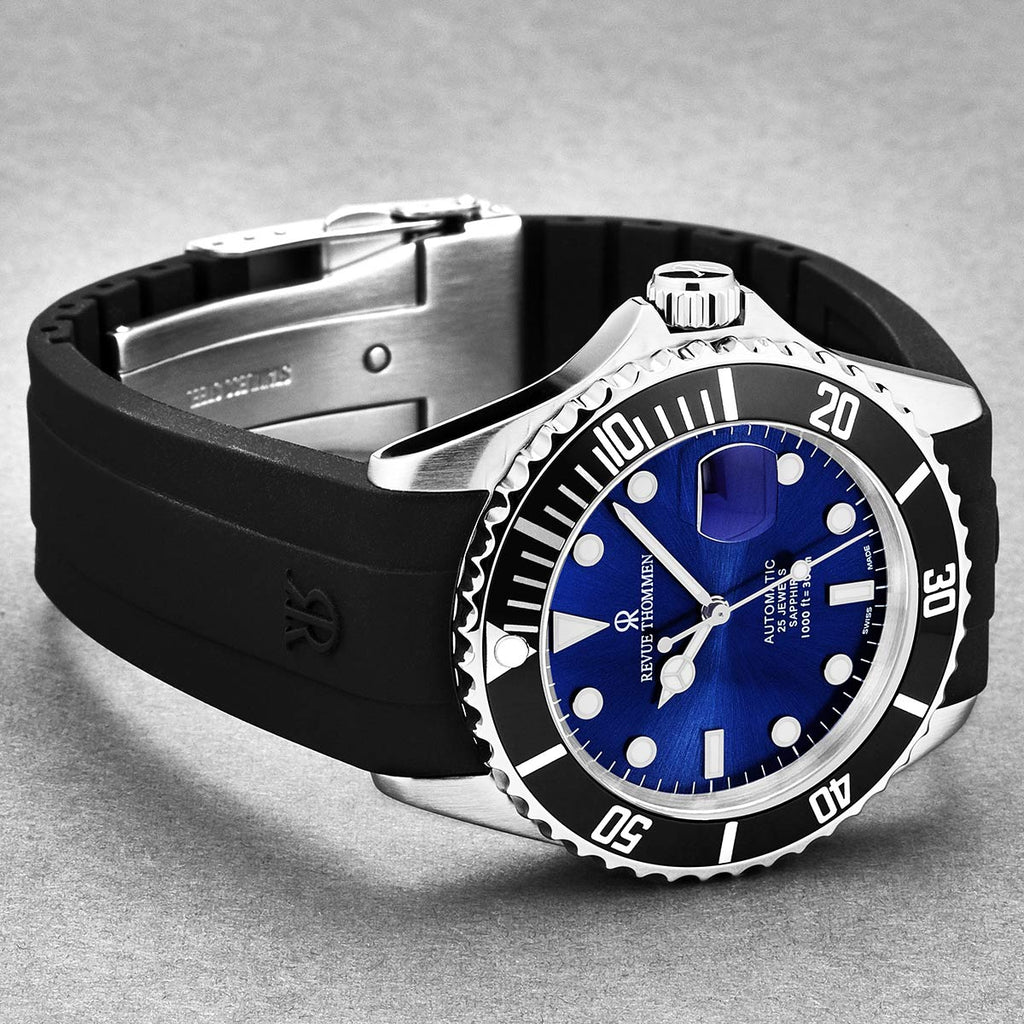 Revue Thommen Diver Men's Blue Rubber Strap Swiss Automatic Watch