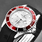 Revue Thommen Diver Men's 42mm Silver Red Automatic Watch
