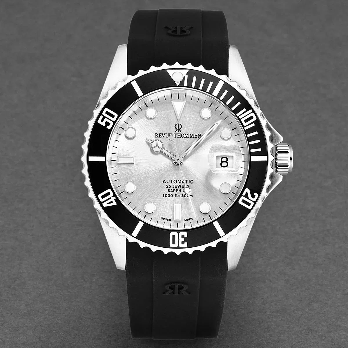 Revue Thommen Diver Silver Black Automatic Men's Watch