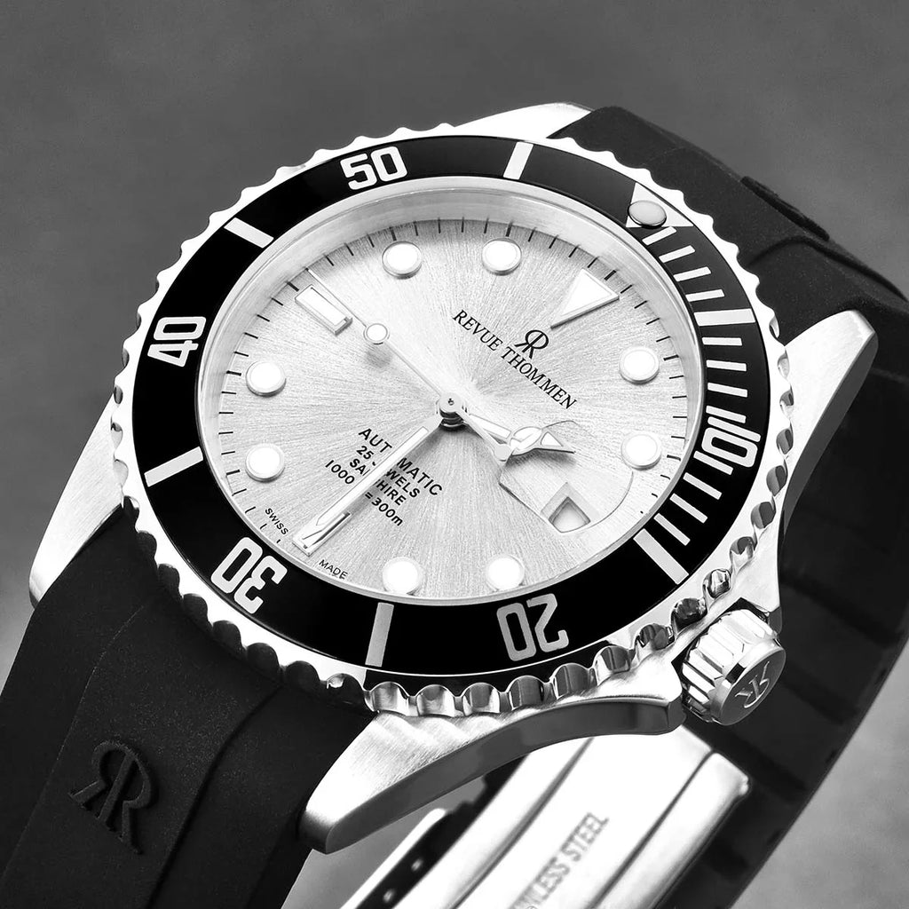Revue Thommen Diver Men's 42mm Silver Automatic Watch
