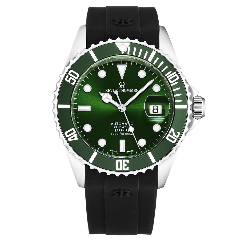 Revue Thommen Diver Men's 42mm Green Swiss Automatic Watch