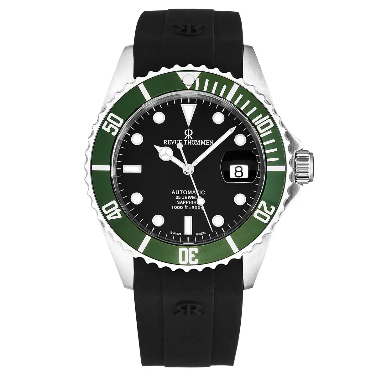 Revue Thommen Diver Men's 42mm Automatic Black Rubber Strap Watch