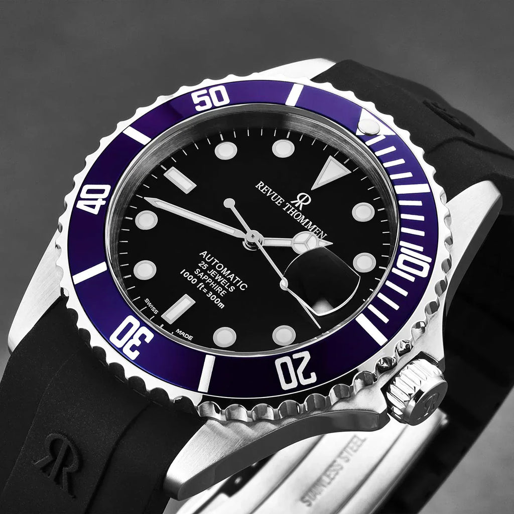 Revue Thommen Diver Black Blue Automatic Men's Watch