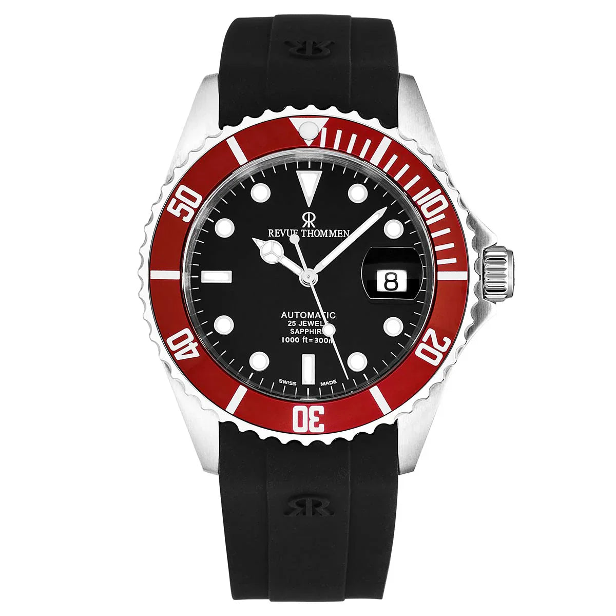 Revue Thommen Diver Black Red Automatic Men's Watch