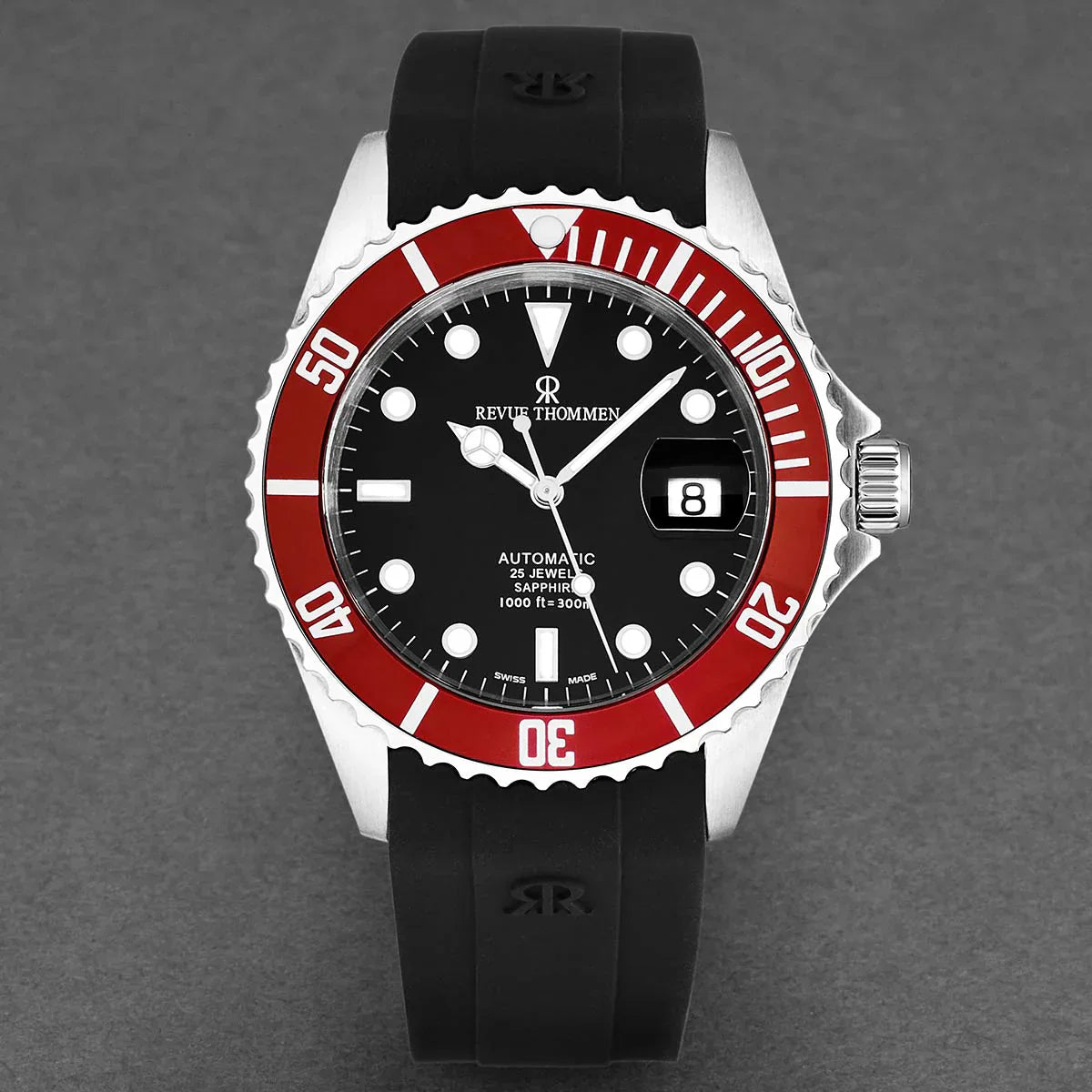 Revue Thommen Diver Black Red Automatic Men's Watch