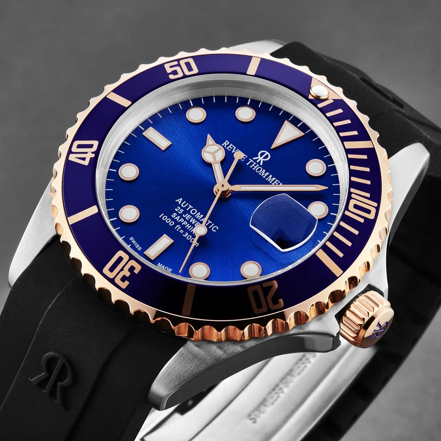 Revue Thommen Diver Black Blue Automatic Men's Watch