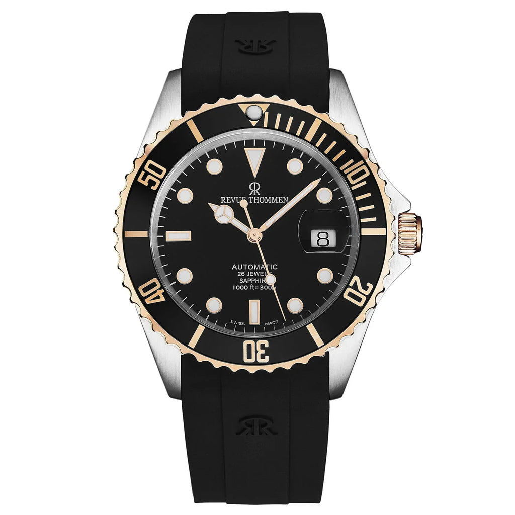 Revue Thommen Diver Men's 42mm Black Automatic Watch
