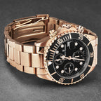 Revue Thommen Diver Men's 42mm Black Rose Gold Chronograph Automatic Watch