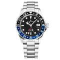 Revue Thommen Diver Men's 42mm Black Dial Black and Blue Bezel GMT Automatic Watch
