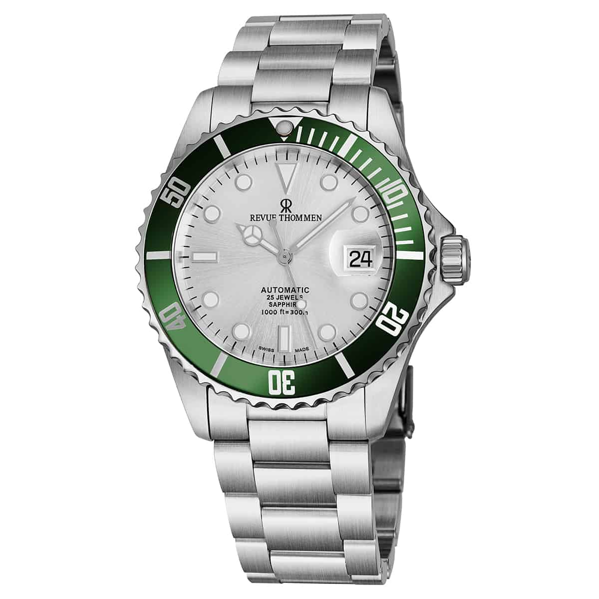 Revue Thommen Diver Men's Silver Dial Stainless Steel Automatic Watch