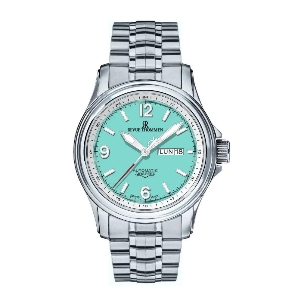 Revue Thommen Men's Airspeed Glacier Blue Stainless Steel Automatic Watch
