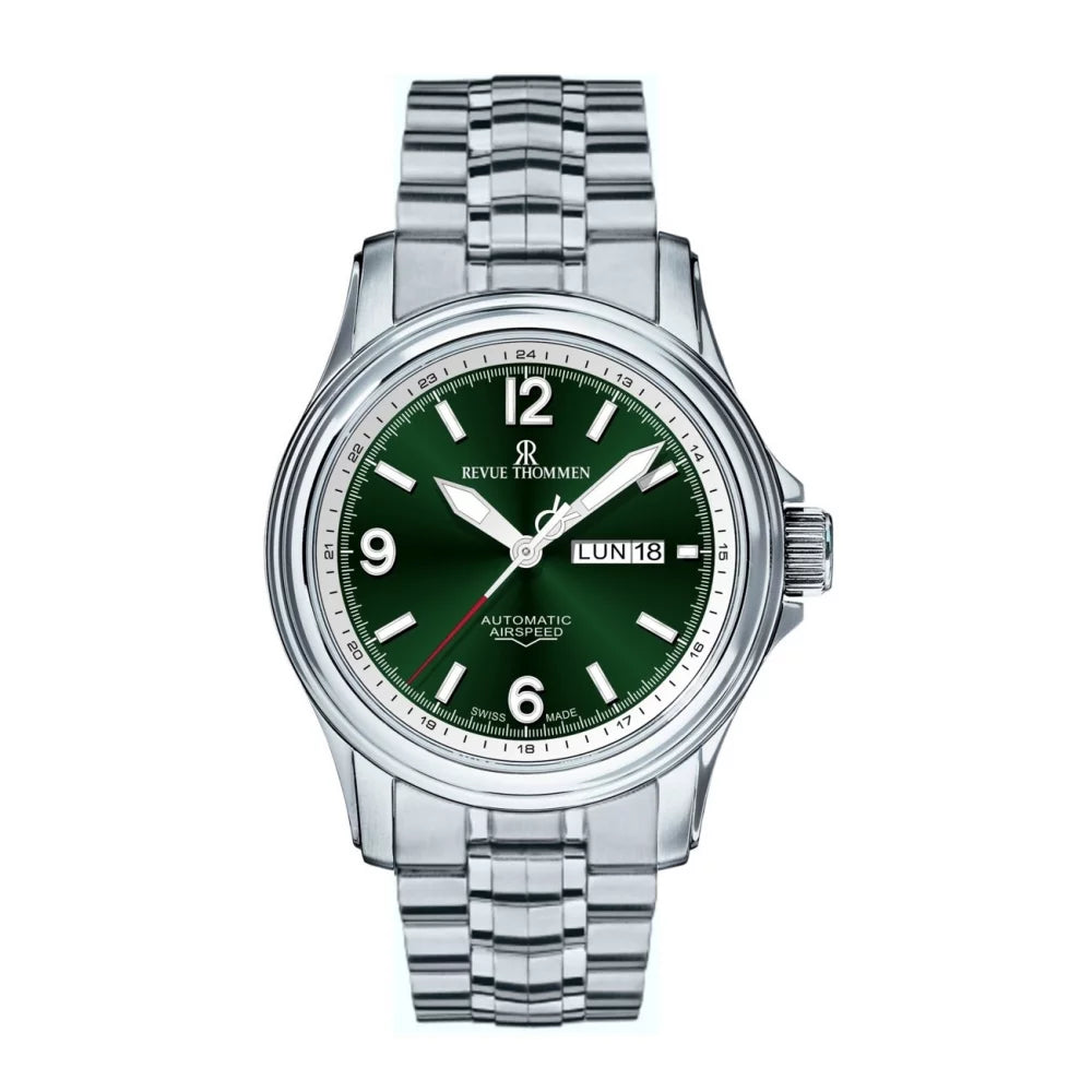Revue Thommen Men's Airspeed Green Stainless Steel Automatic Watch