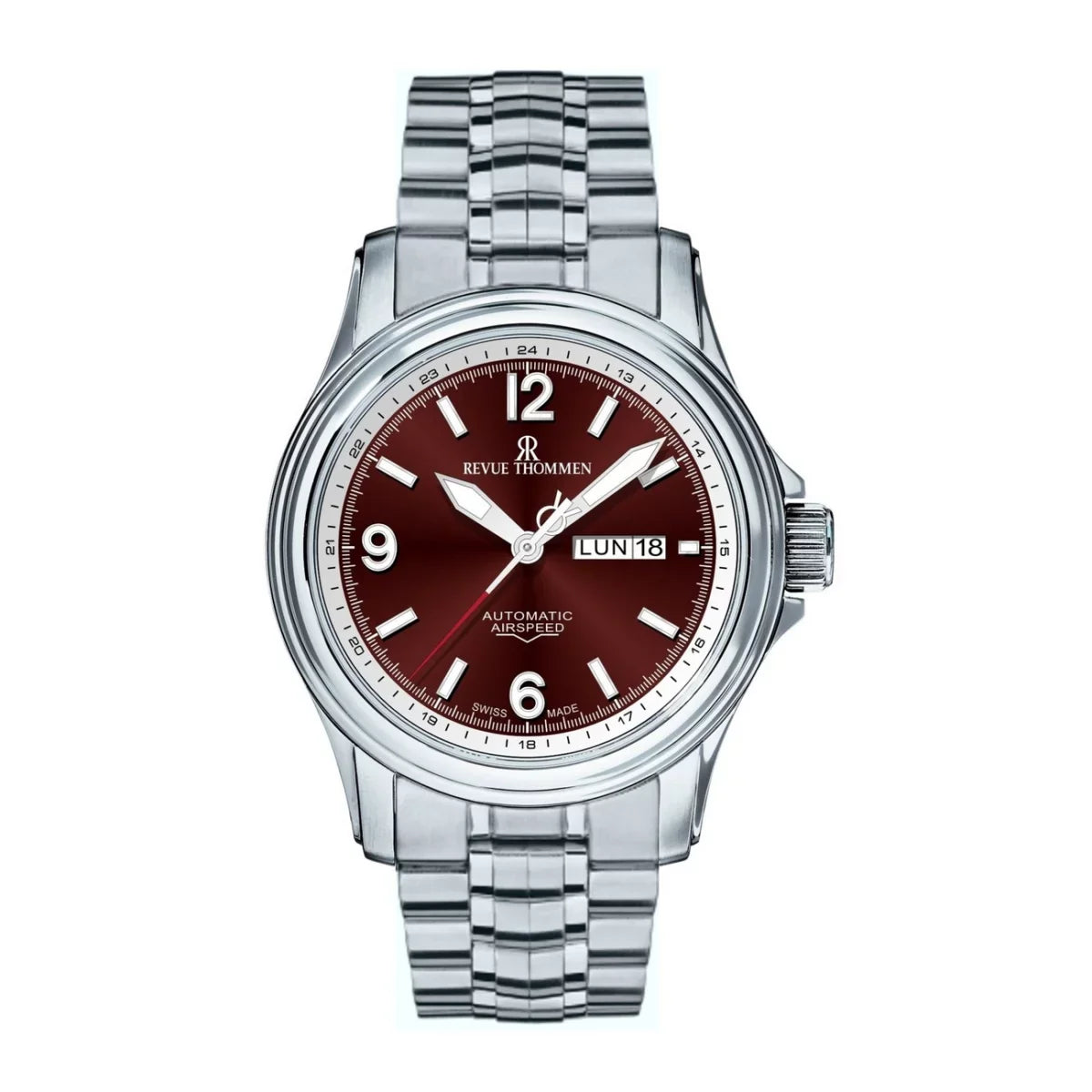 Revue Thommen Men's Airspeed 44mm Red Automatic Watch