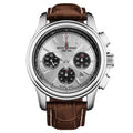 Revue Thommen Men's Airspeed XL 44mm Chronograph Silver Brown Automatic Watch