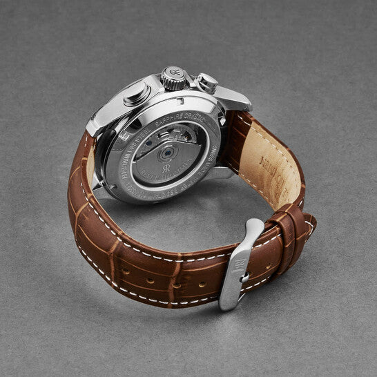 Revue Thommen Men's Airspeed Chronograph Silver Brown Leather Automatic Watch